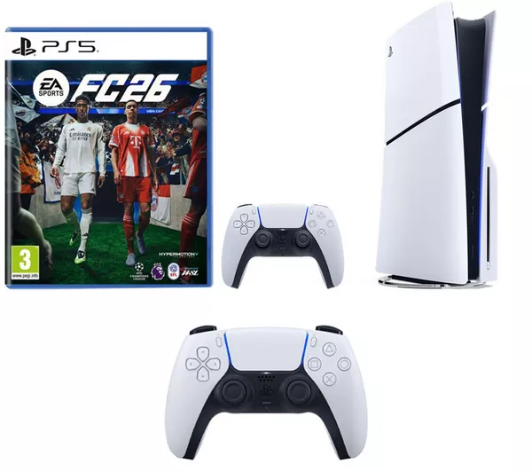 SONY PlayStation 5 Slim 1TB 2 Controllers & EA Sports FC 26